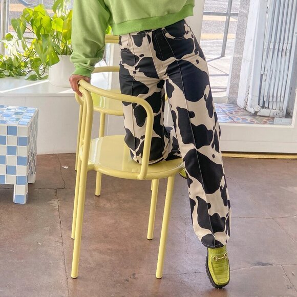 Lisa Says Gah Denim - Lisa Says Gah! Robyn Jean in Black/Ivory Cow size 29 NWT